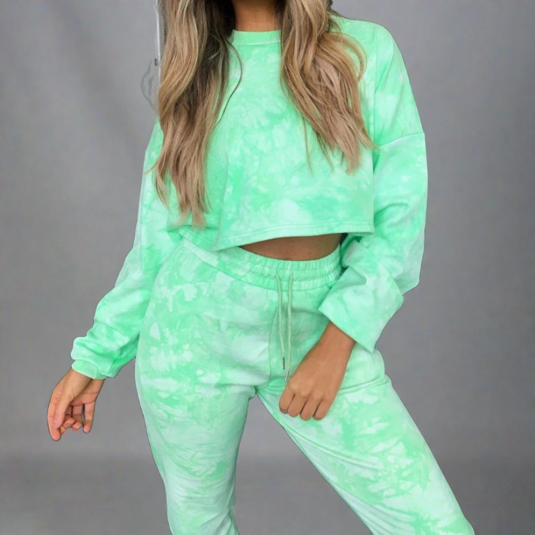 Sports tie-dye two-piece set