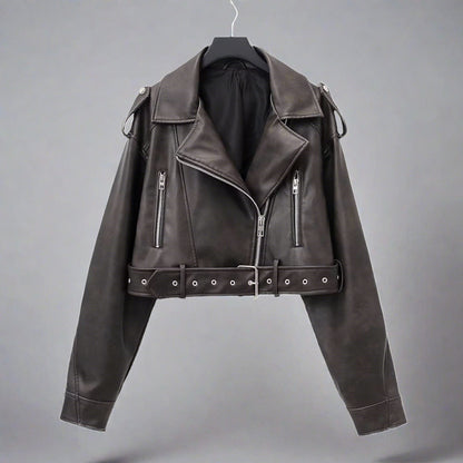 Leather jacket coat