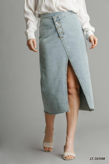 Asymmetrical Denim Skirt