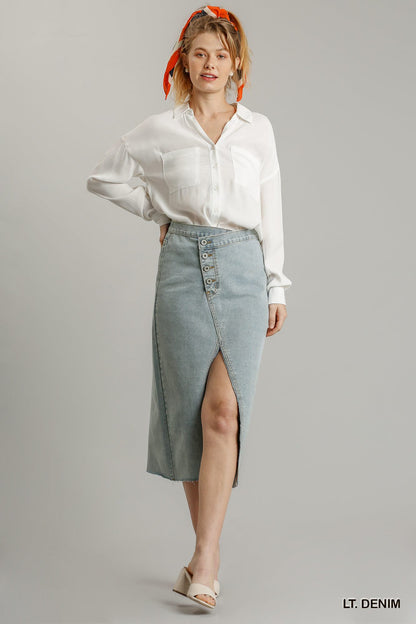 Asymmetrical Denim Skirt