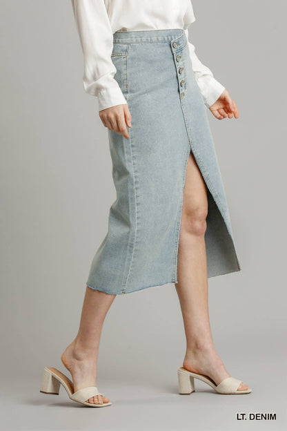 Asymmetrical Denim Skirt