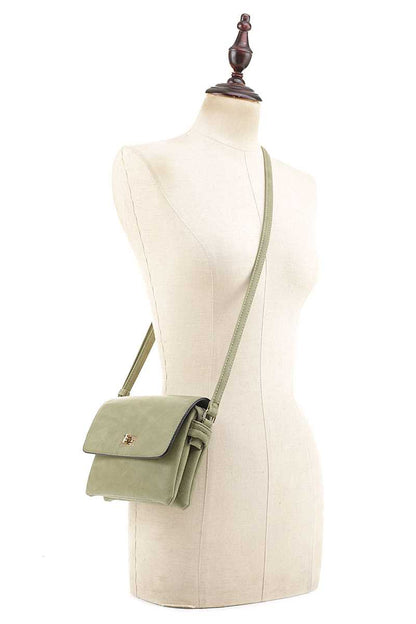 Sleek Smooth Colored Crossbody Bag: Practical Elegance