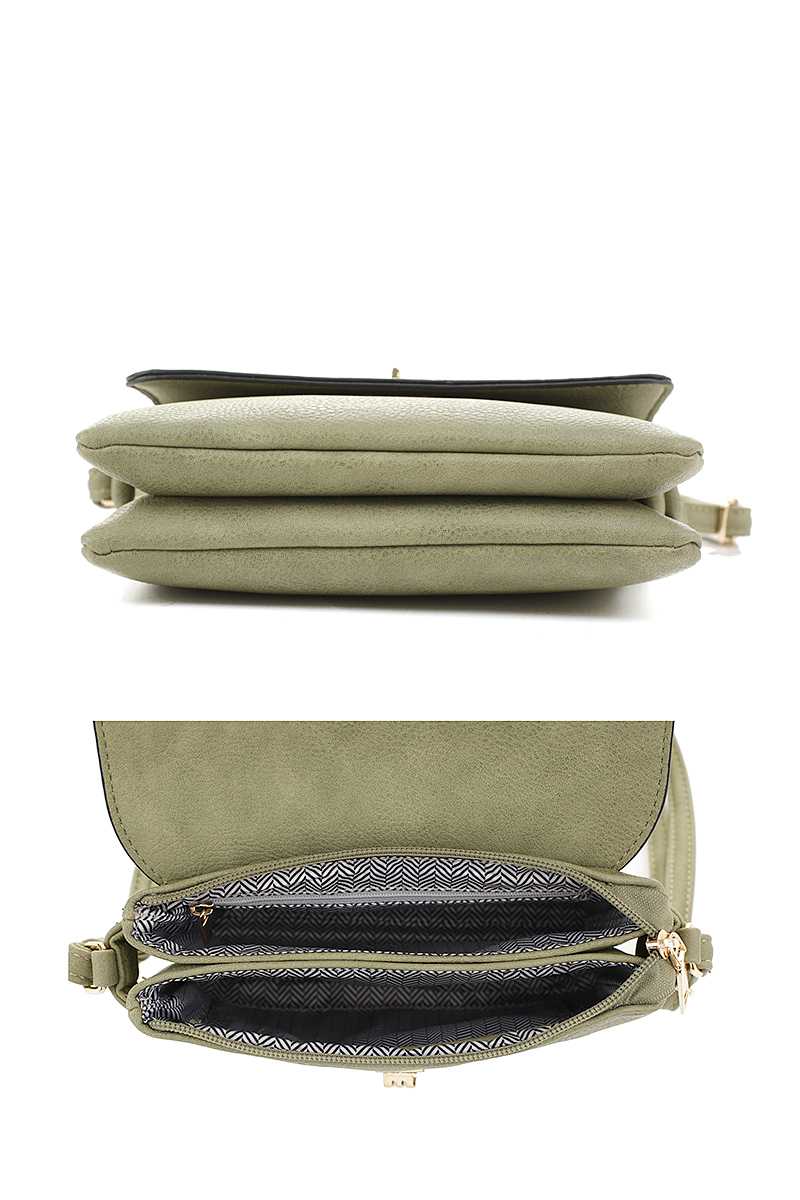 Sleek Smooth Colored Crossbody Bag: Practical Elegance