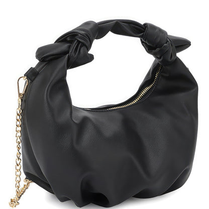 Sleek Round Handle Zipper Bag: Timeless Elegance