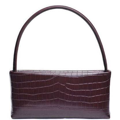 Elegant Croc Mandy Handle Crossbody Bag - Premium Faux Leather