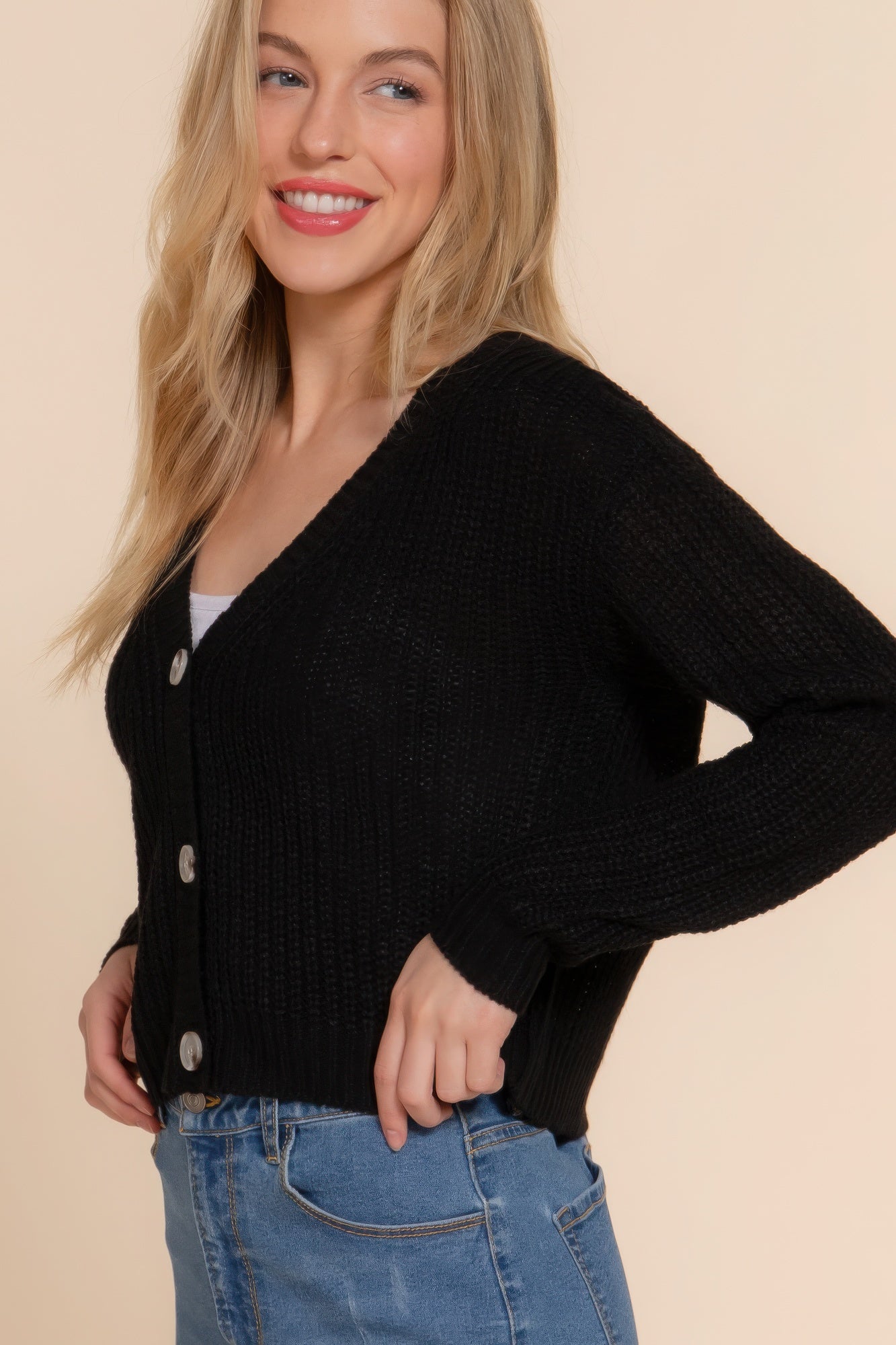 Long Sleeve V-Neck Sweater Cardigan