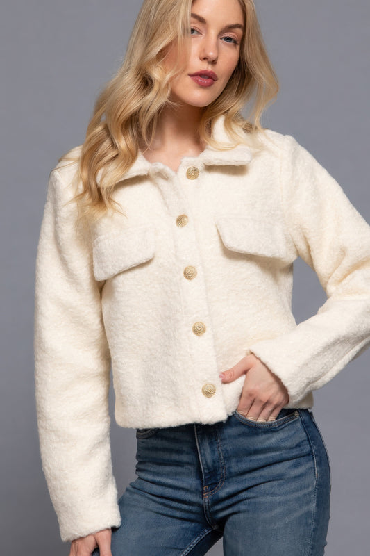 Cozy Teddy Fleece Long Sleeve Jacket