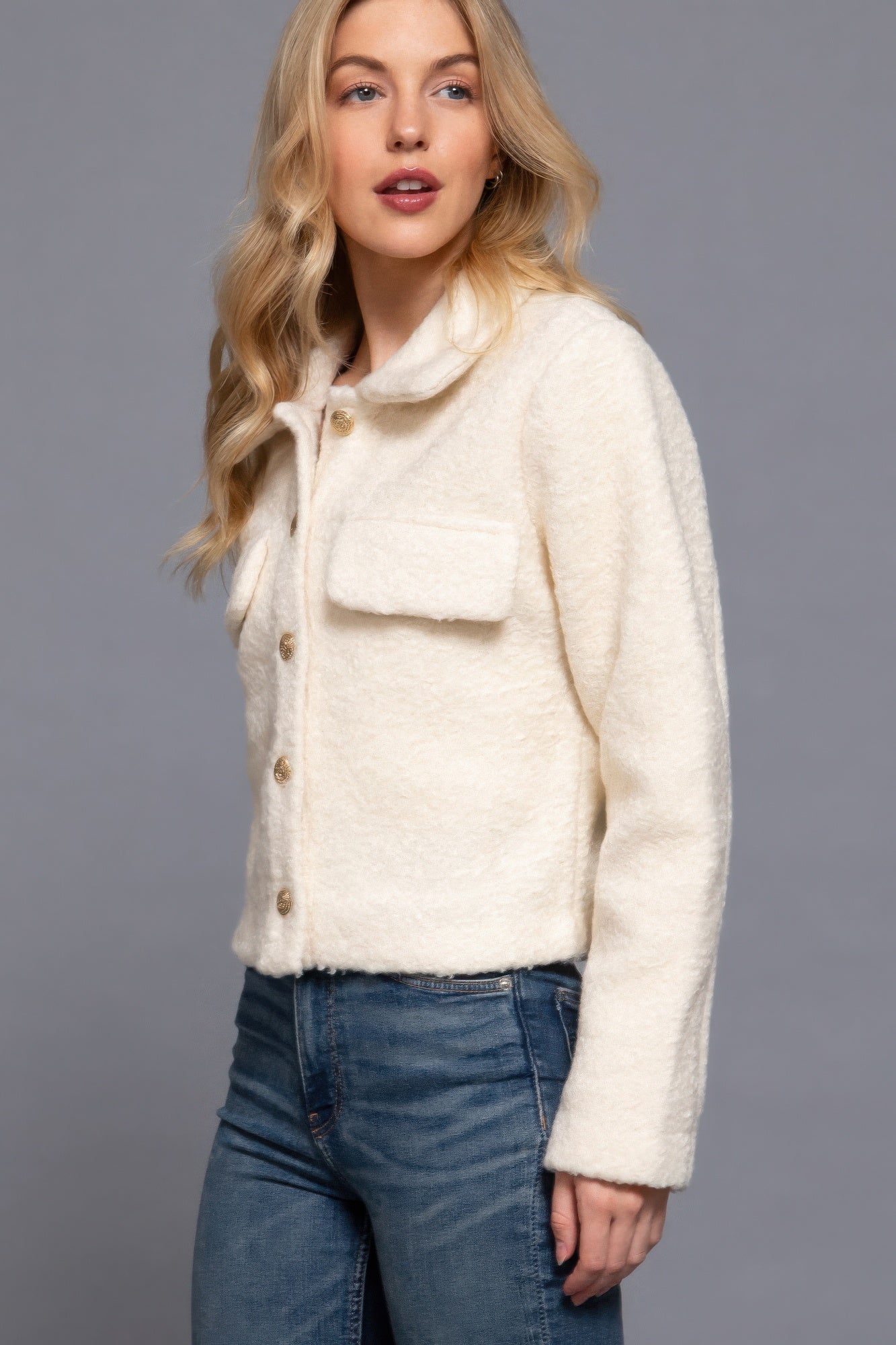 Cozy Teddy Fleece Long Sleeve Jacket