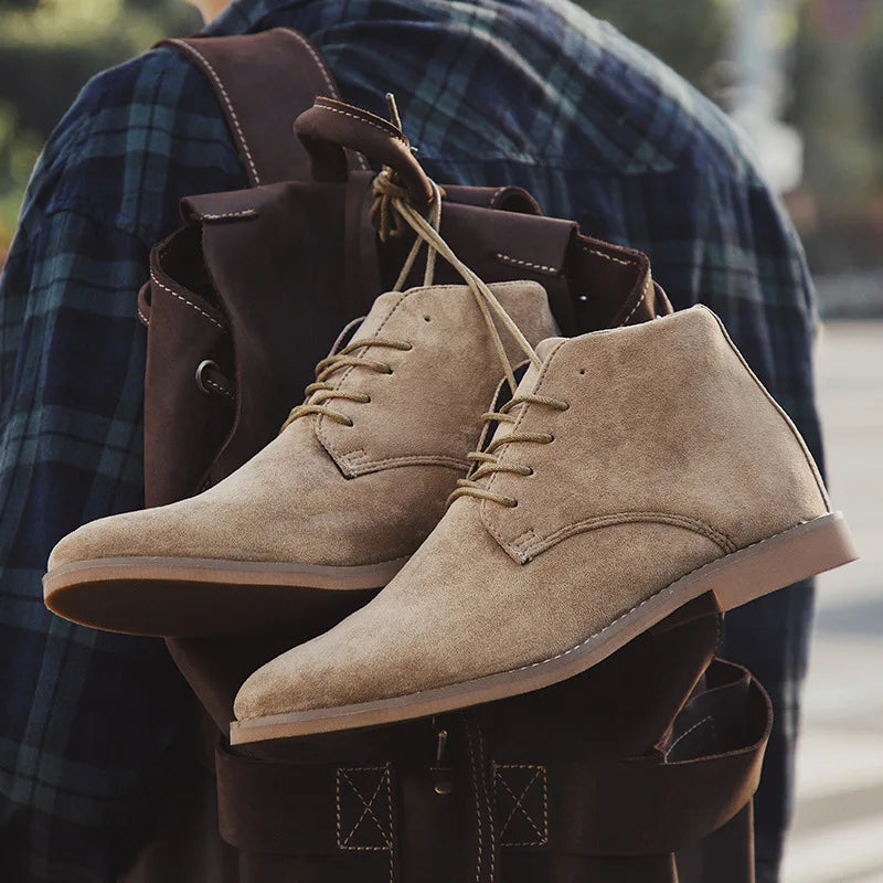 Men's Black Chelsea Boots - Classic Lace-Up Casual Ankle Boots