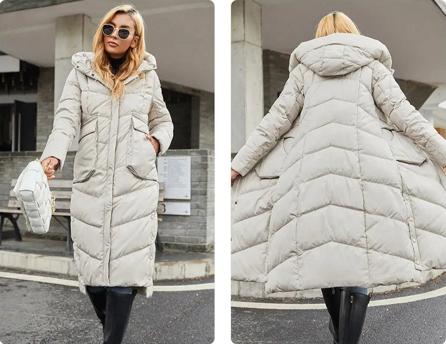 Women's Long Winter Parka – Windproof High-Quality