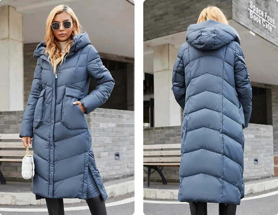 Women's Long Winter Parka – Windproof High-Quality