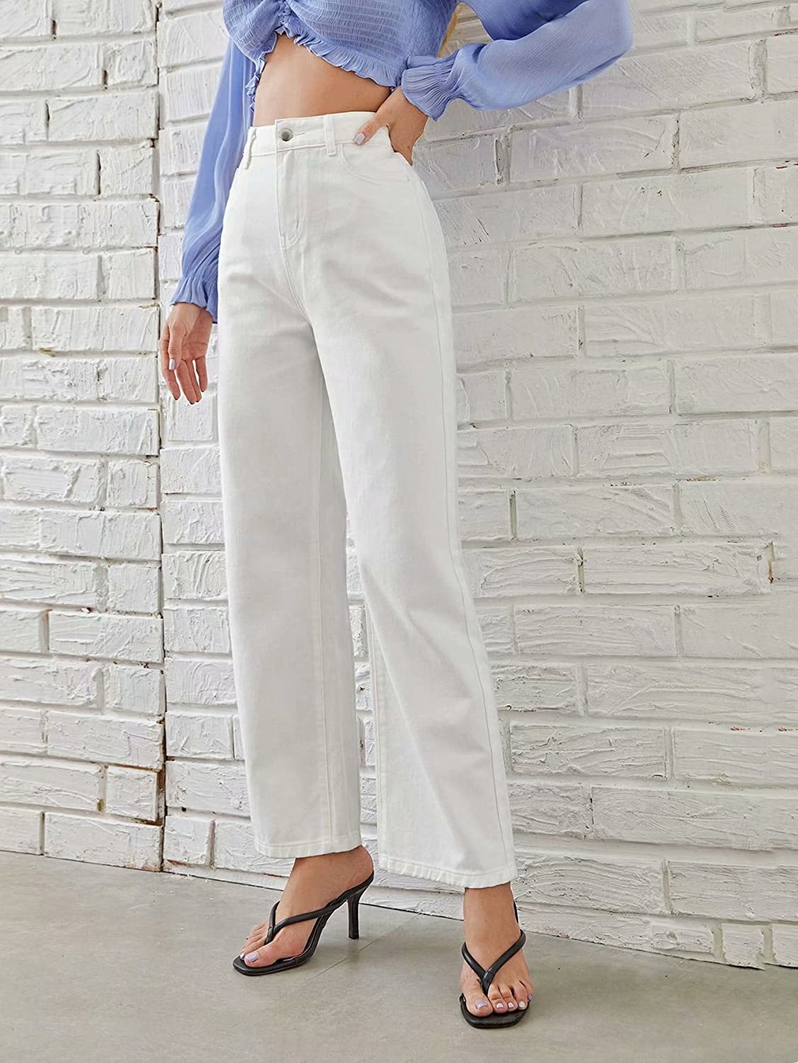 High waist wide leg jeans