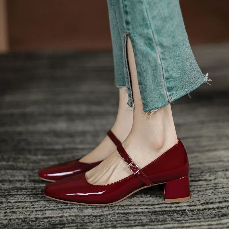 Elegant Patent Leather Mary Jane Pumps