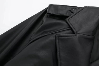 Faux Leather Cropped Jacket