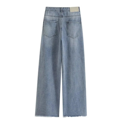 Frayed Hem Elegance Jeans