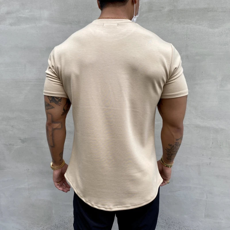 Men's Gym Short Sleeve T-Shirt - Bodybuilding Fitness Cotton Tees