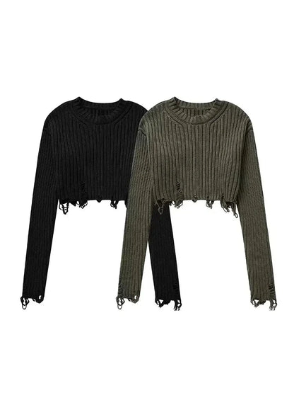 Frayed Knit Pullover