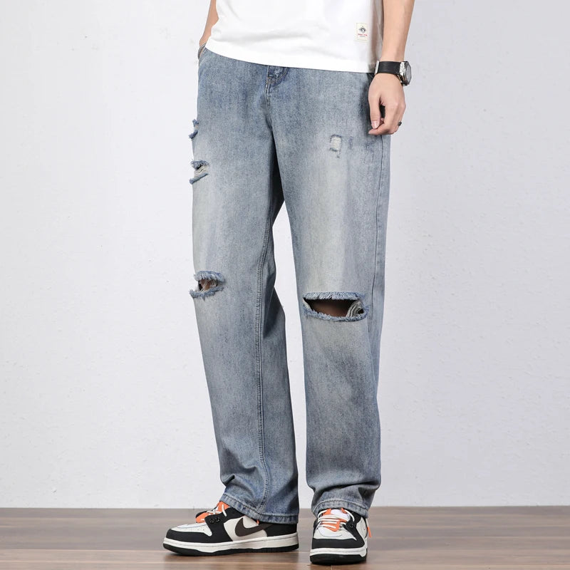 Baggy Jeans Men Light Blue Vintage