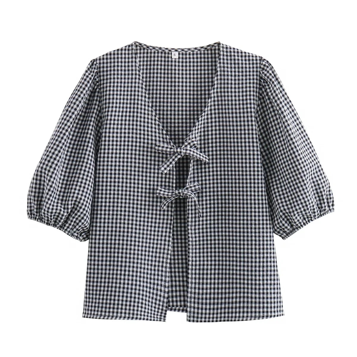 Stripe Bow Blouse: Fashion Puff Sleeve Shirt