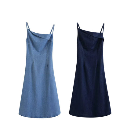 Asymmetric Denim Dress