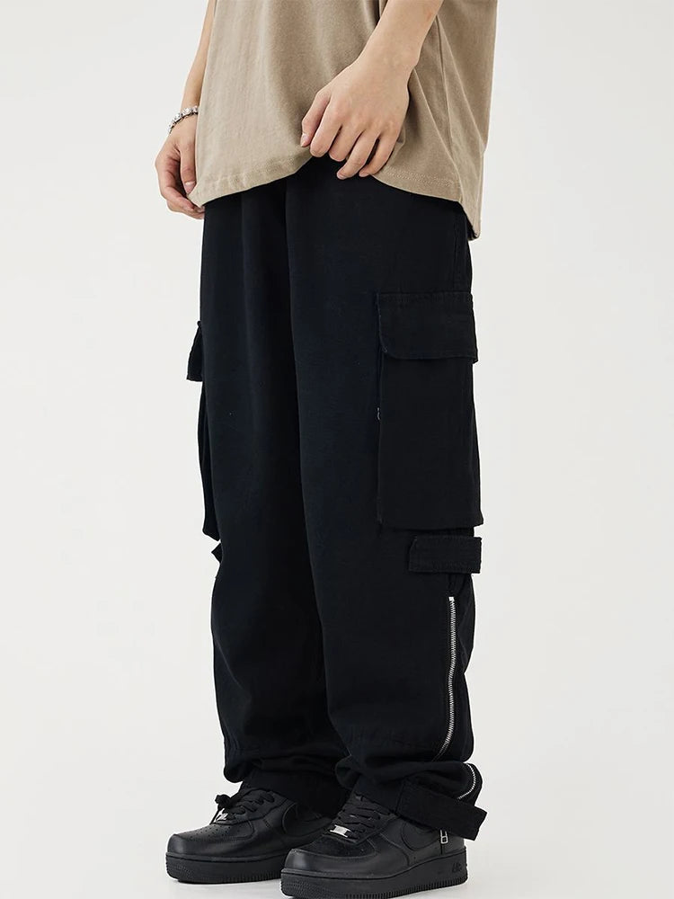 White Cargo Pants for Men - Hip Hop Streetwear Vintage Safari Style