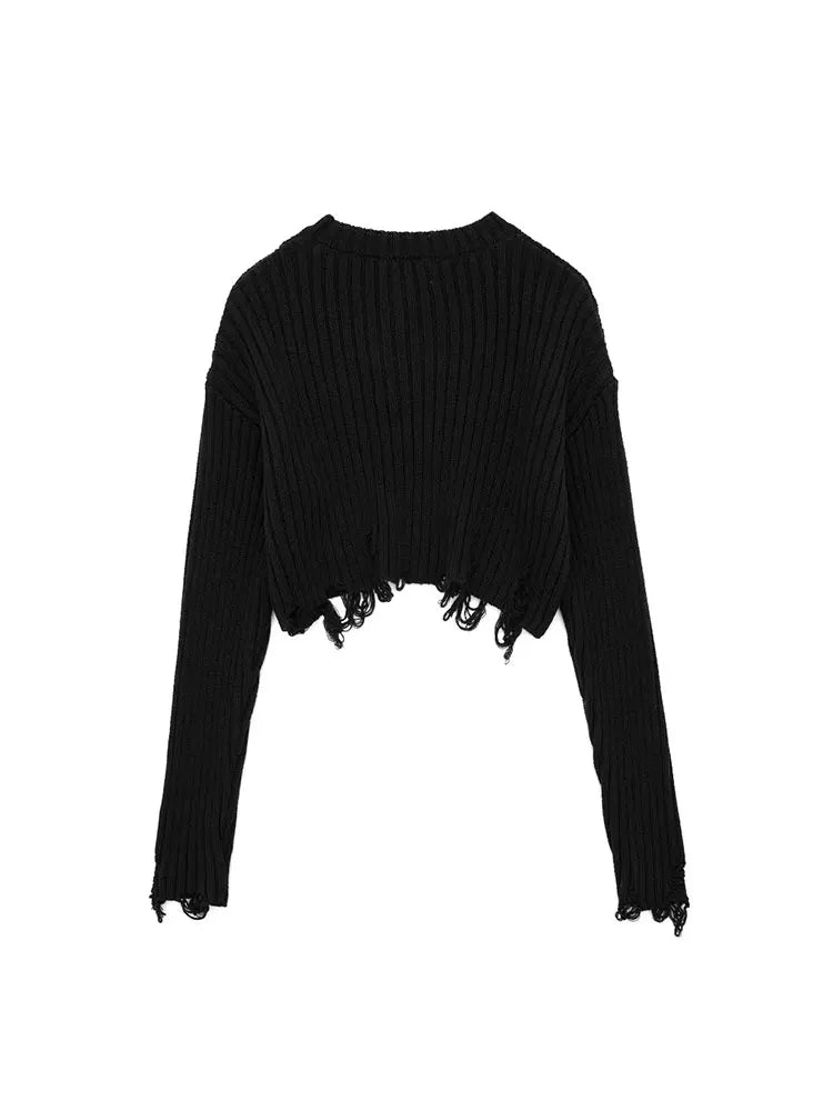 Frayed Knit Pullover