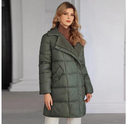 Elegant Women's Winter Down Jacket with Detachable Fur