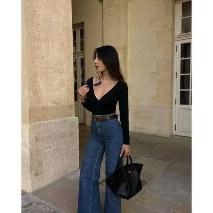 High-Waist Baggy  Wide-Leg Jeans