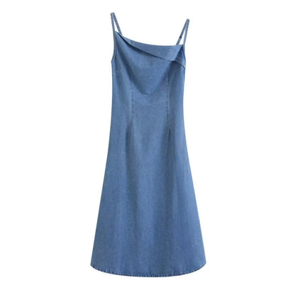 Asymmetric Denim Dress