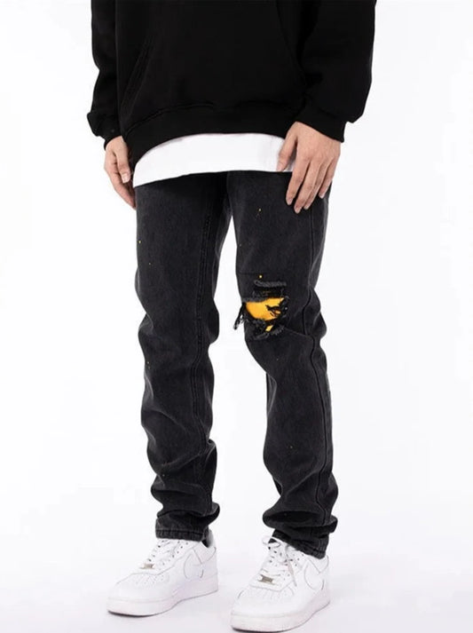 Men's Hip Hop Ankle-Length Slim Fit Jeans