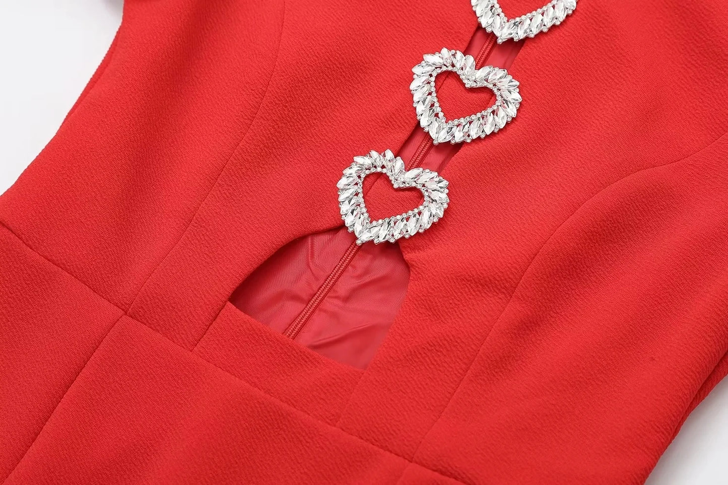 Vintage-inspired Heart Detail Party Dress - Retro Chic Elegance