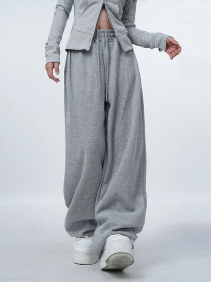 Gray Oversized High Waist Joggers for Women