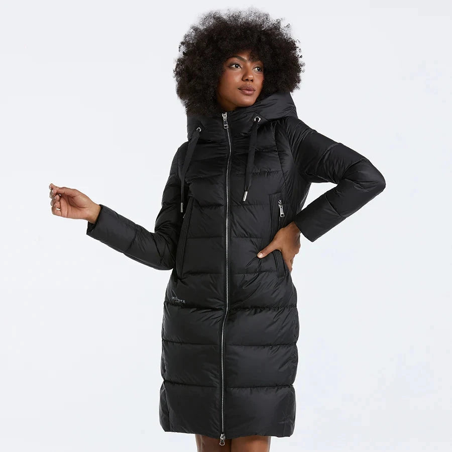 Elegant Hooded Winter Long Jacket for Women