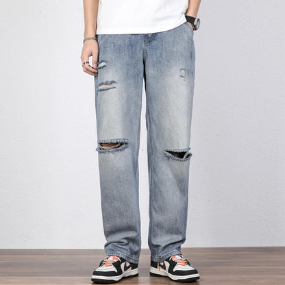 Baggy Jeans Men Light Blue Vintage