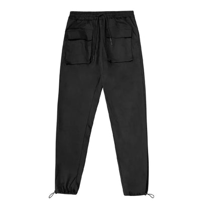 Parachute Cargo Pants for Men - Quick Drying Casual Techwear Black Trousers