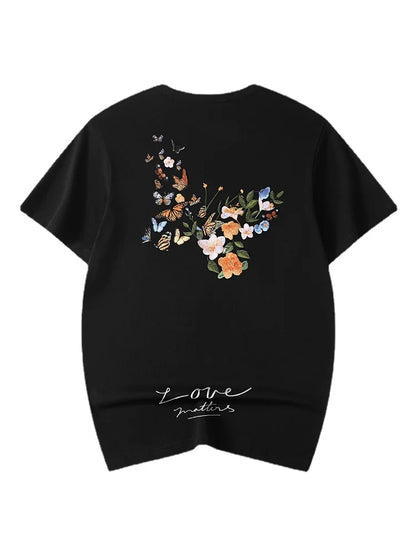 Summer Embroidery T-Shirt: Stylish Harajuku Butterfly Tees