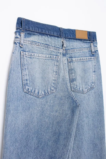 Zipper Wide Leg Jeans