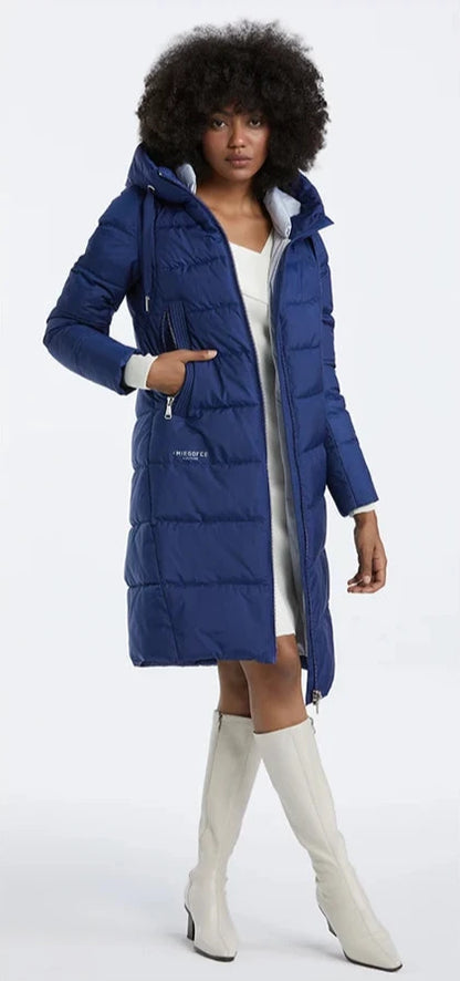 Elegant Hooded Winter Long Jacket for Women