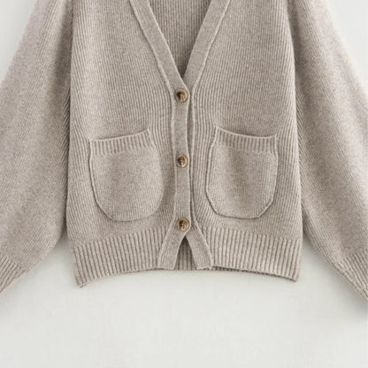 Khaki Oversized Knitted Cardigan