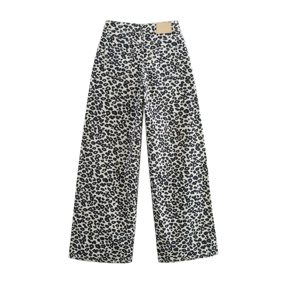 Animal Print Wide Leg Jeans- set