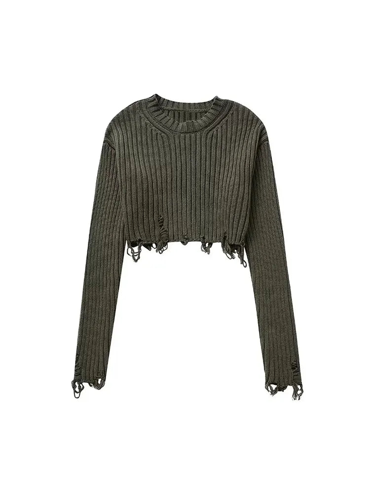 Frayed Knit Pullover