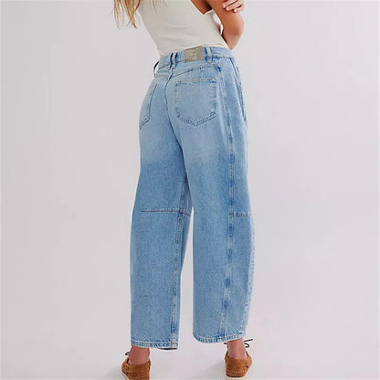 Baggy Wide Leg Horseshoe Denim Pants