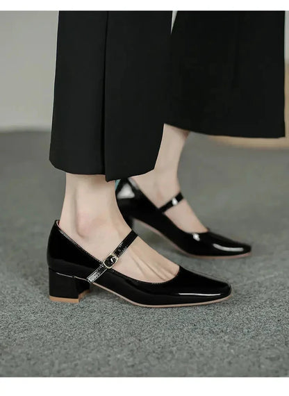 Elegant Patent Leather Mary Jane Pumps