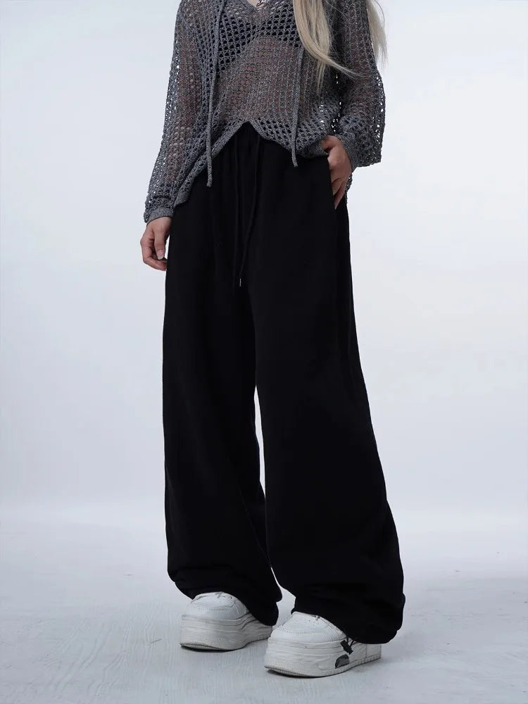 Gray Oversized High Waist Joggers for Women