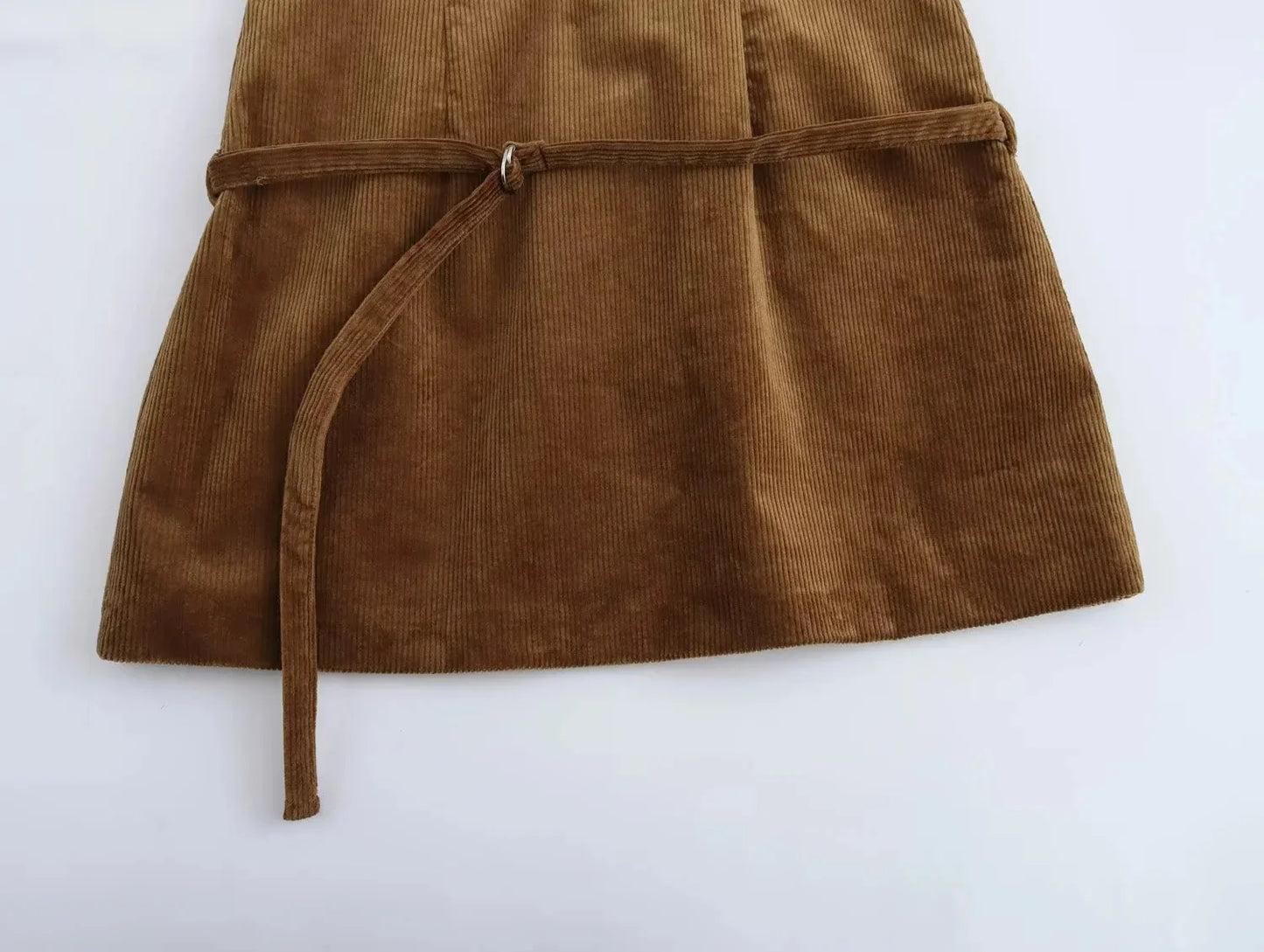 Brown Corduroy Mini Dress