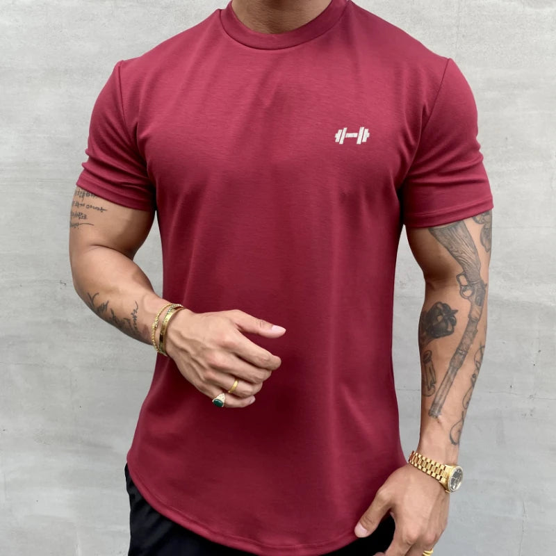 Men's Gym Short Sleeve T-Shirt - Bodybuilding Fitness Cotton Tees