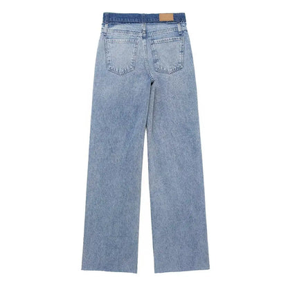 Zipper Wide Leg Jeans