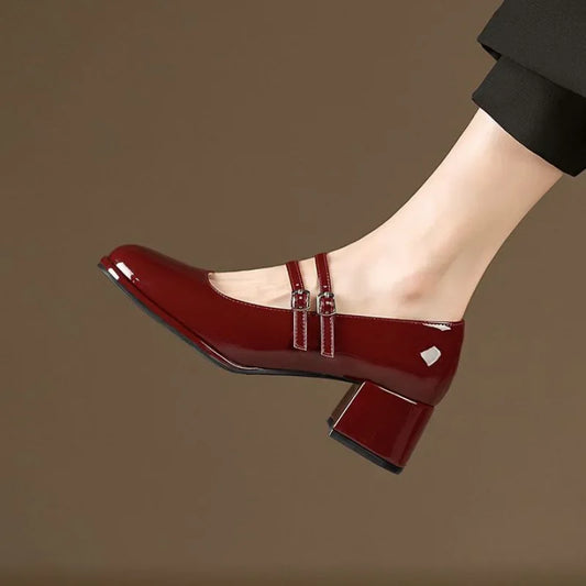 Elegant Patent Leather Mary Jane Pumps