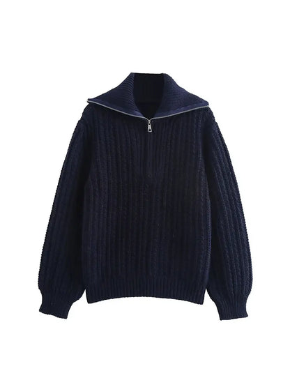 Cozy Chic: Autumn/Winter Zipper Pullover