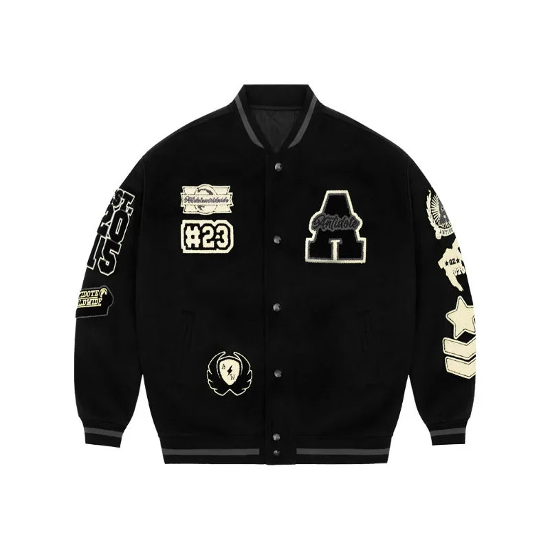 Baseball uniform retro heavy hip-hop jacket